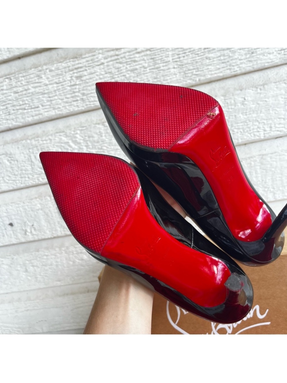 CHRISTIAN LOUBOUTIN Black Patent Pigalle Pointed actor Platform Heels sz. 38 - Picture 3 of 6
